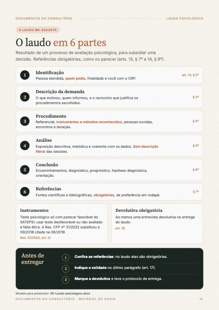 Laudo em 6 partes