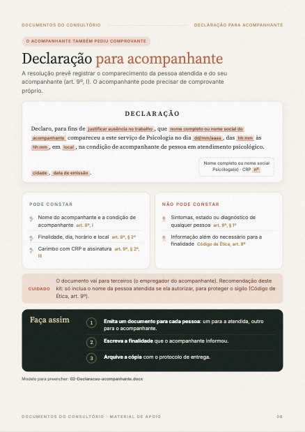 Declaração para acompanhante